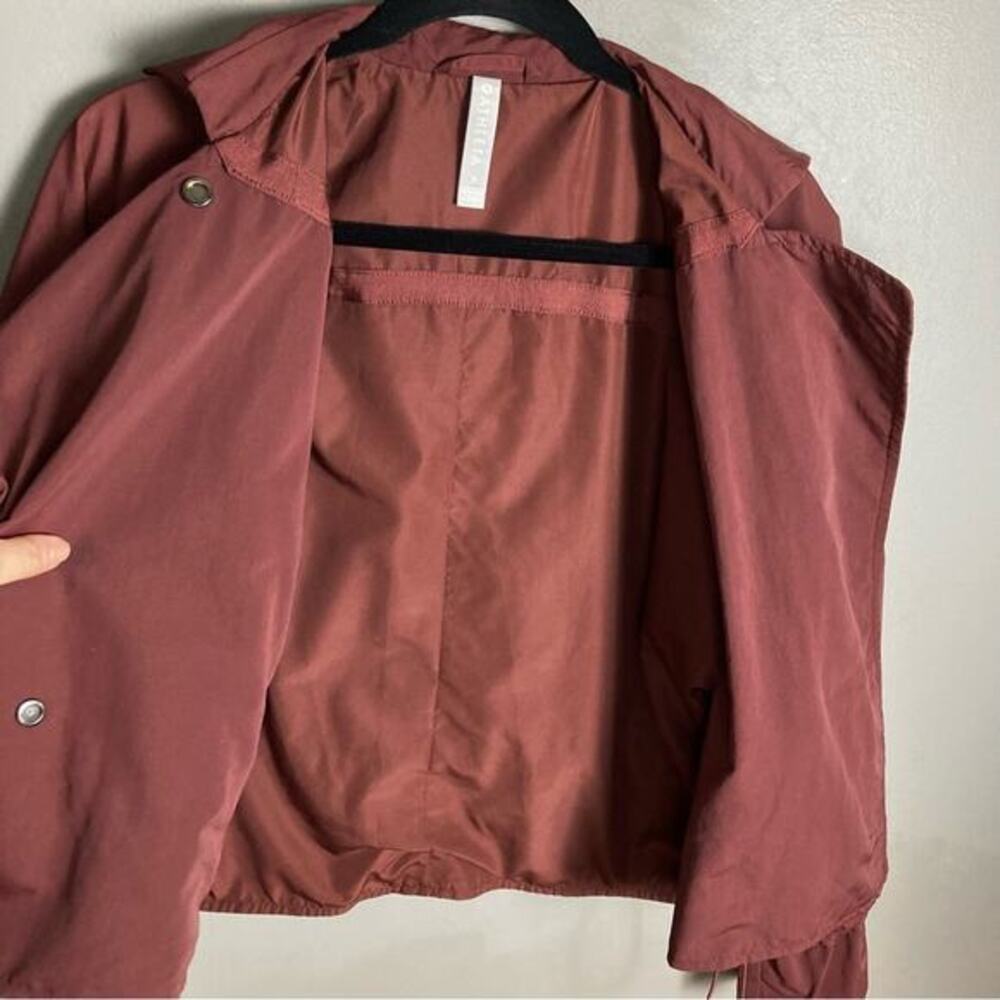 Athleta Jacket Small Spring Cropped Boxy Red Maro… - image 7